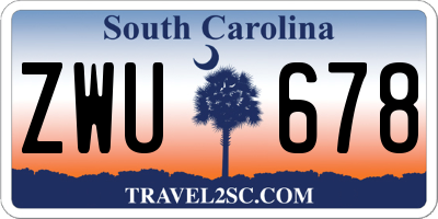 SC license plate ZWU678