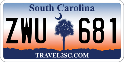 SC license plate ZWU681
