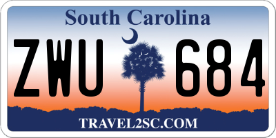 SC license plate ZWU684