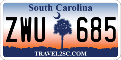 SC license plate ZWU685