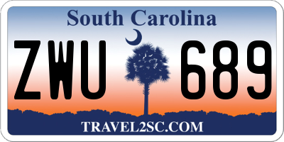 SC license plate ZWU689