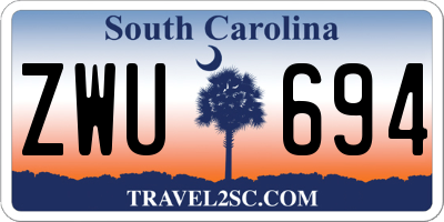 SC license plate ZWU694