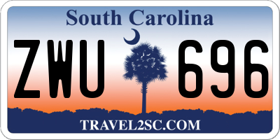 SC license plate ZWU696
