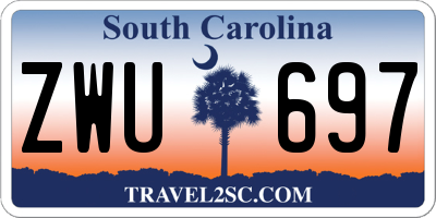 SC license plate ZWU697