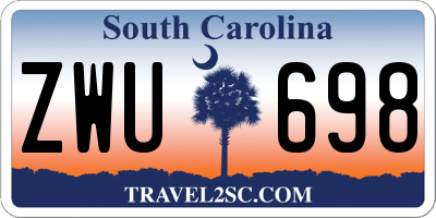 SC license plate ZWU698