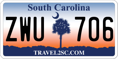 SC license plate ZWU706