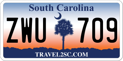 SC license plate ZWU709