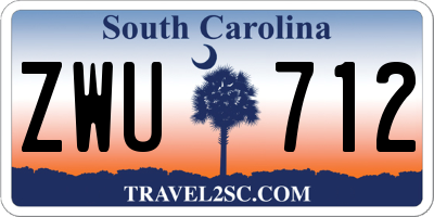 SC license plate ZWU712
