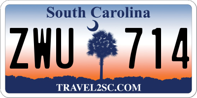 SC license plate ZWU714