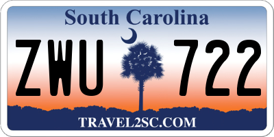 SC license plate ZWU722