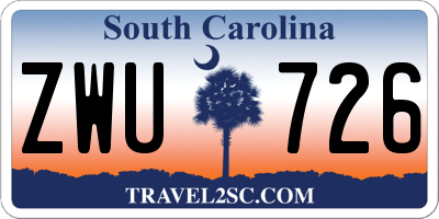 SC license plate ZWU726
