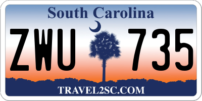 SC license plate ZWU735