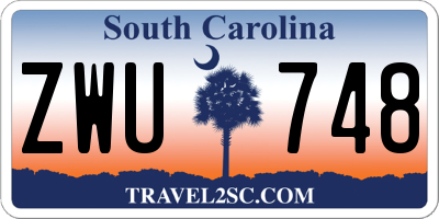 SC license plate ZWU748