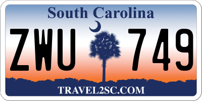 SC license plate ZWU749