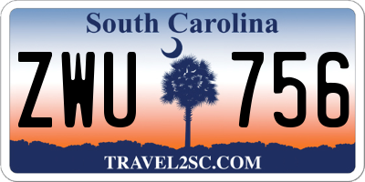 SC license plate ZWU756