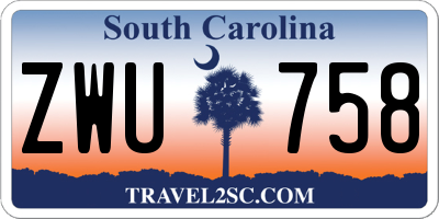 SC license plate ZWU758