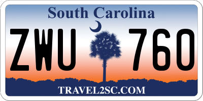 SC license plate ZWU760