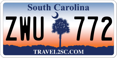 SC license plate ZWU772