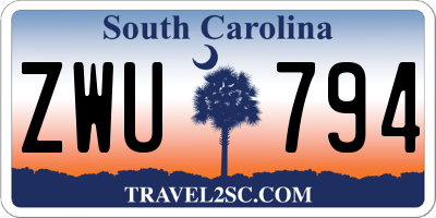 SC license plate ZWU794
