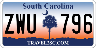 SC license plate ZWU796