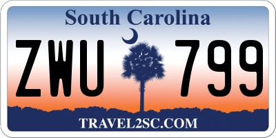 SC license plate ZWU799