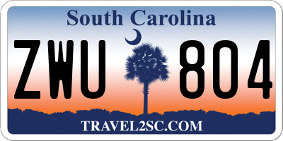 SC license plate ZWU804