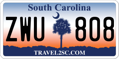 SC license plate ZWU808