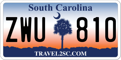 SC license plate ZWU810