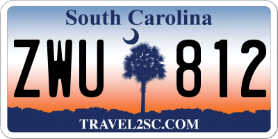 SC license plate ZWU812