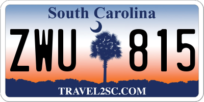SC license plate ZWU815