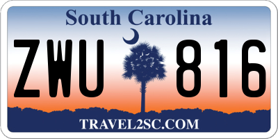 SC license plate ZWU816