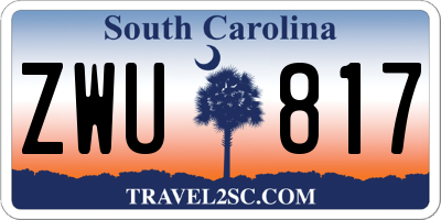 SC license plate ZWU817