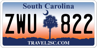 SC license plate ZWU822