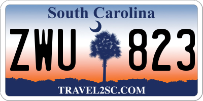 SC license plate ZWU823