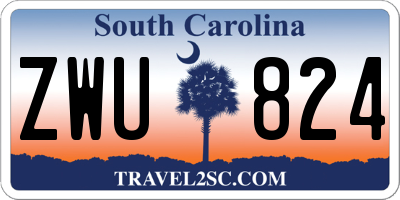 SC license plate ZWU824