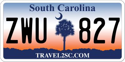 SC license plate ZWU827
