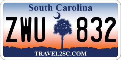 SC license plate ZWU832