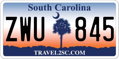 SC license plate ZWU845