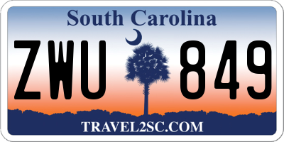 SC license plate ZWU849