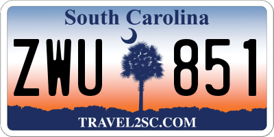 SC license plate ZWU851