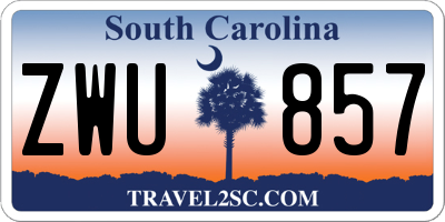 SC license plate ZWU857