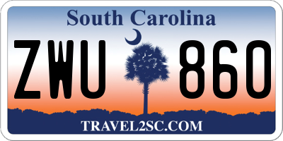 SC license plate ZWU860
