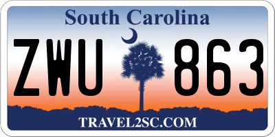 SC license plate ZWU863