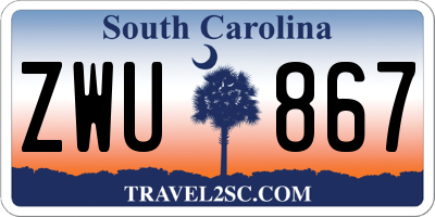 SC license plate ZWU867