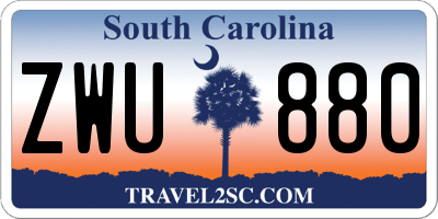 SC license plate ZWU880