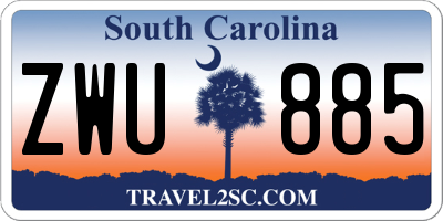 SC license plate ZWU885