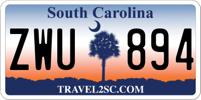 SC license plate ZWU894