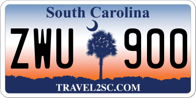 SC license plate ZWU900
