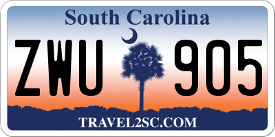 SC license plate ZWU905