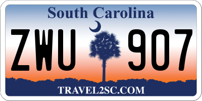 SC license plate ZWU907